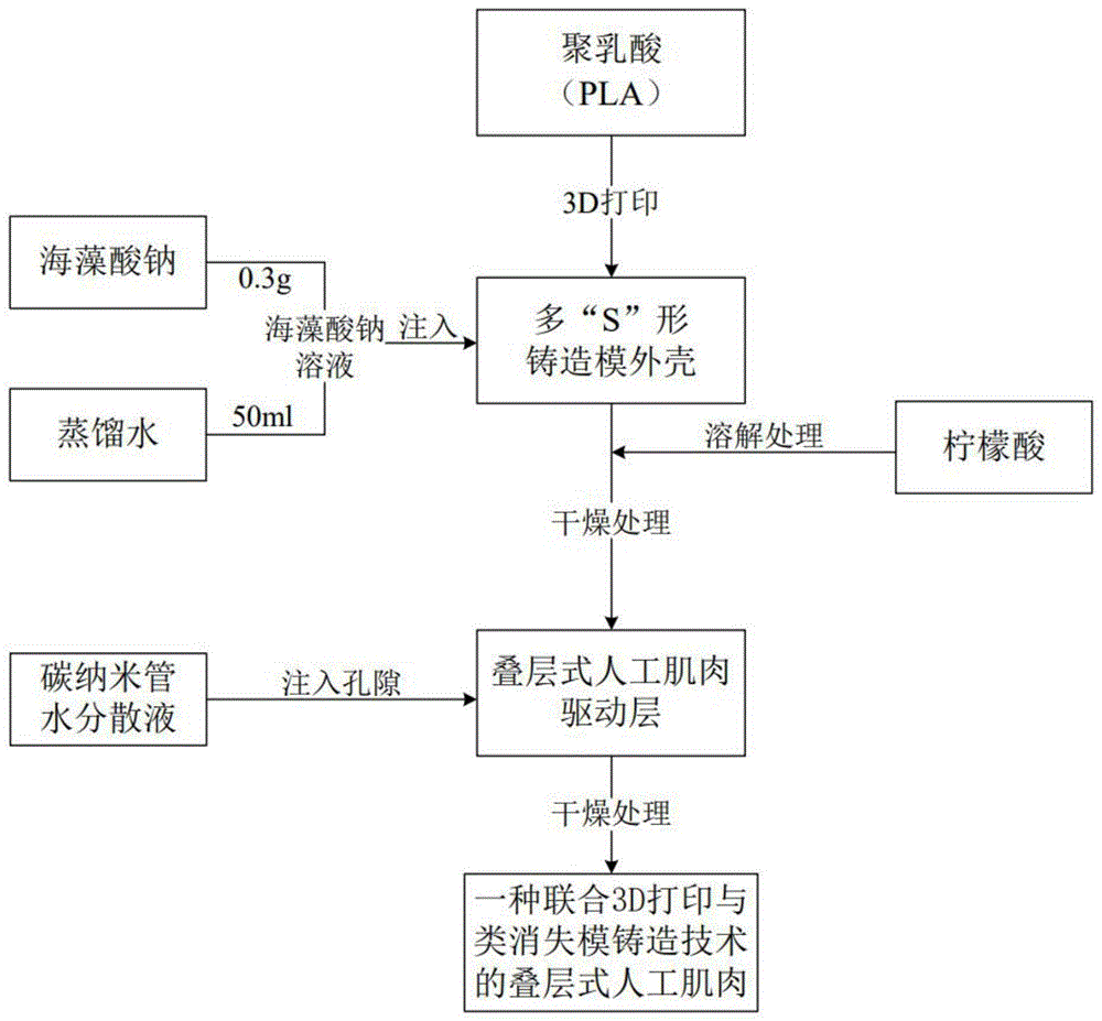 聯(lián)合3D打印與類消失模鑄造的疊層式人工肌肉構(gòu)建工藝
